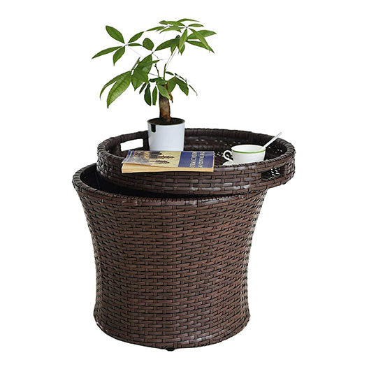 20 Inch Wicker Patio Side Table — official supplier product image 1