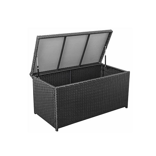 All-Weather Wicker Deck Storage Box, front view